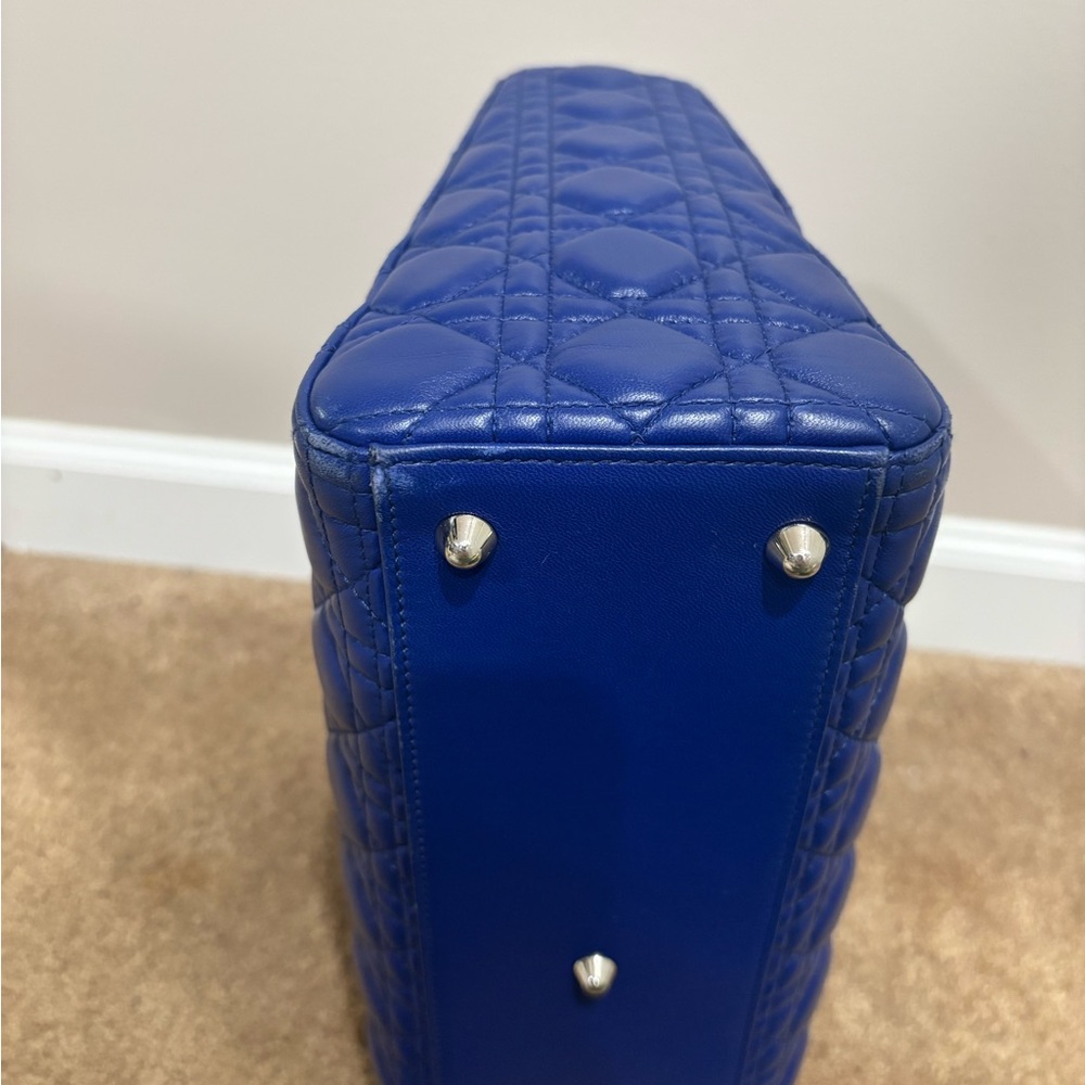 LADY DIOR CANNAGE Blue Quilted Handbag/crossbody/shoulder Lambskin - Picture 6 of 13